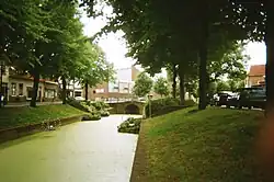The river Vliet flowing through Rijnsburg's old village centre