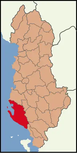 Location of Vlorë District