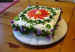Smörgåstårta with cream-cheese icing[a]