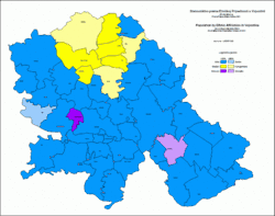 Ethnic map of Vojvodina by municipalities, 2011