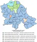 Language map of Vojvodina by cities and municipalities, 2011