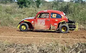Baja Bug racing at a closed dirt circuit in southern Brazil