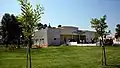 The mosque exterior and surrounding grounds