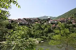 Vranduk from just above the waterline of the Bosna river