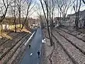 The almost-completed path just south of Fresh Pond in March 2022