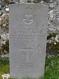 Grave of an Irish WAAF, Clonmacnoise. Cpl Bridget White was serving with the No3 (Pilots) Advanced Flying Unit based at RAF South Cerney when she died in a road accident.[19]