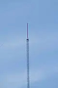 The upper portion of the WBUI-TV tower, 2007.