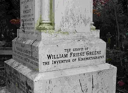 The grave of William Friese-Greene, designed by English architect Edwin Lutyens, in East Cemetery