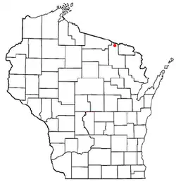 Location of Alvin, Wisconsin