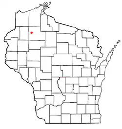 Location of Bass Lake, Washburn County, Wisconsin