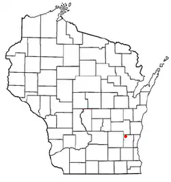 Location of Wayne, Washington County, Wisconsin