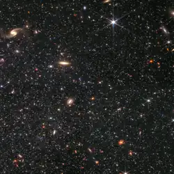 A portion of the dwarf galaxy Wolf–Lundmark–Melotte (WLM) captured by the JWST's NIRCam. Credit: NASA, ESA, CSA