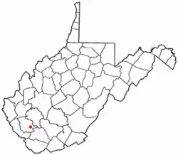 Location of Amherstdale-Robinette, West Virginia