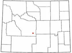 Location of Jeffrey City, Wyoming
