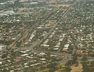 The western side of Prospect facing north, bounded on the west by the railway line