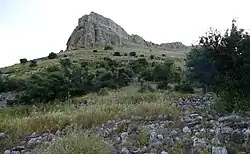 The steep cliffs of Mount Nitai seen from Khirbet Wadi Hammam
