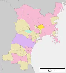 Location of Wakuya in Miyagi Prefecture