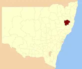 Location in New South Wales