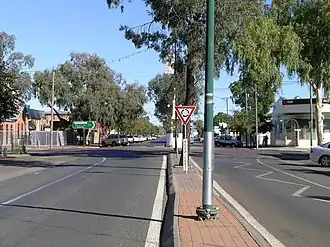Main street, Walgett (Fox Street/Castlereagh Highway) looking south over Wee Waa Street