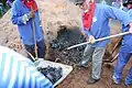 Opening of the charcoal pile