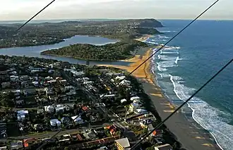 Aerial view of Wamberal Beach
