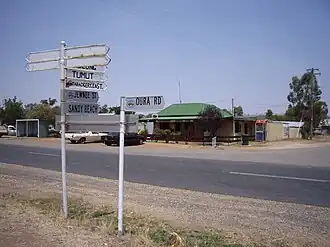 Wantabadgery - in the Junee Shire note street sign with old spelling of Jewnee - see Junee