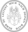 Eye of Providence in the canting arms of the Jauch family (motto: "Lord thou shalt guide me with thy counsel", Psalm 73:24)