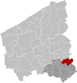 Location of Waregem in West-Flanders