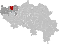 Location of Waremme in the province of Liège