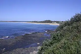 Northern end of Warrain Beach, the main surfing beach