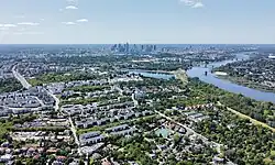 Aerial view of Siekierki in 2023.