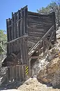 Mine workings (possibly the Kansas Mine) approximately a mile northwest of Washington Camp along the road to Rio Rico