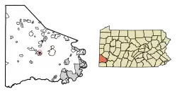 Location of East Washington in Washington County, Pennsylvania.