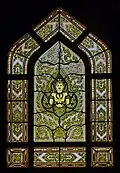 Interior stained glass windows of the Ubosot