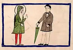 File:Watercolour painting of Maharaja Ranjit Singh (left) and George Eden, 1st Earl of Auckland (right)