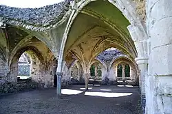 Image 10Remains of the undercroft of the lay brothers' refectory at Waverley Abbey, near Farnham, main town of the Borough of Waverley (from Portal:Surrey/Selected pictures)