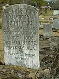 Detail of one of the older graves in the cemetery