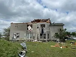 Image 36EF2 damage to a two-story house near Waxahachie, Texas. (from Tornadoes of 2021)
