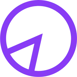 A pie chart, in purple, with a 15% section,