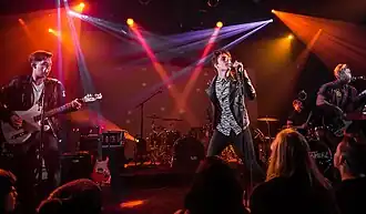 Weathers band performing in 2016. Left to right: Cameron Olsen, Cameron Boyer, Cole Carson, Brennen Bates