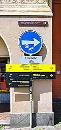 Street sign for festival venues