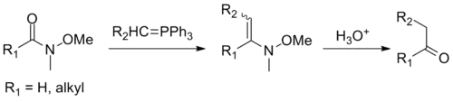 Reaction of Weinreb–Nahm amides with Wittig reagents