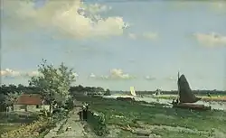 The Shipping Canal at Rijswijk, 1868, oil on panel