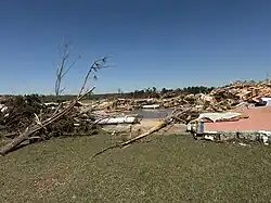 Image 133A well-anchored two-story home swept away at low-end EF4 intensity near Tylertown, Mississippi. (from Tornadoes of 2025)