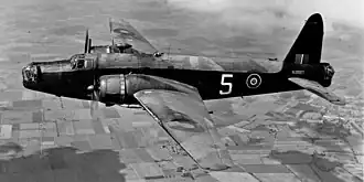 A Vickers Wellington Mk.IA bomber, temporarily based on RAF Ramat David