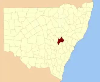 Location in New South Wales
