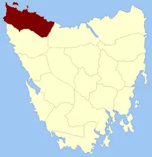 Location in Tasmania