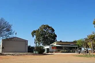 Petrol station and Country Fire Authority shed