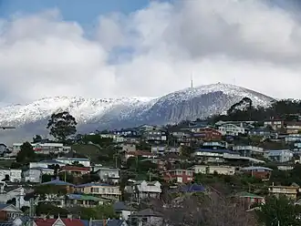 West Hobart with Mount Wellington in the background