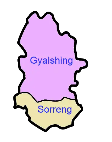 A clickable map of West Sikkim exhibiting its two subdivisions.